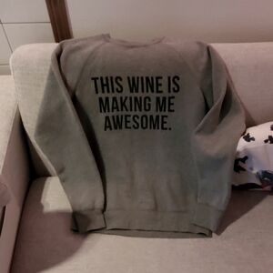 Brunette THIS WINE IS MAKING ME AWESOME crewneck sweatshirt